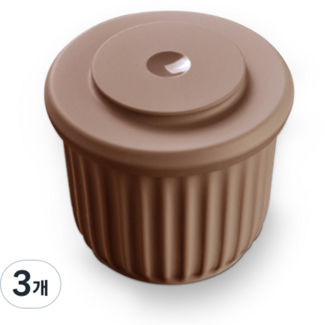 마미스테이블 식품용 실리콘 밀폐용기 머핀볼 베어브라운, 3개, 250ml