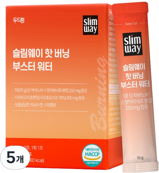 슬림웨이 핫 버닝 부스터 워터, 5개, 14회분