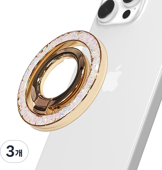 SKY 팔레트 맥세이프 호환 별빛 글리터 스마트링 그립 스마트톡 PM10ST, 스타 골드, 3개