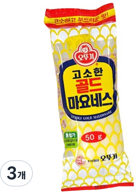 오뚜기 고소한 골드 마요네스, 50g, 3개