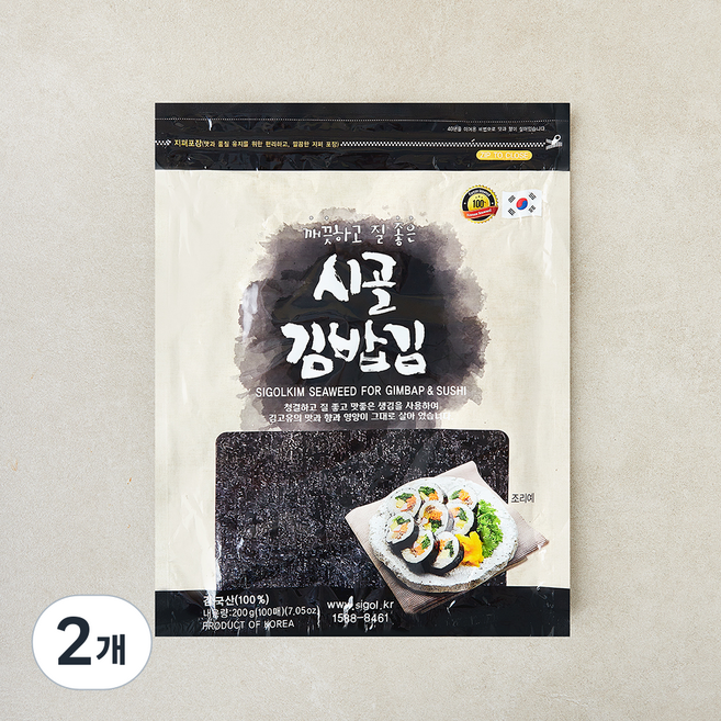 시골김 김밥김, 2g, 2개, 100개입