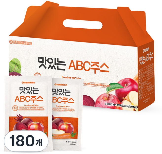 참앤들황토농원 맛있는 ABC주스, 70ml, 180개