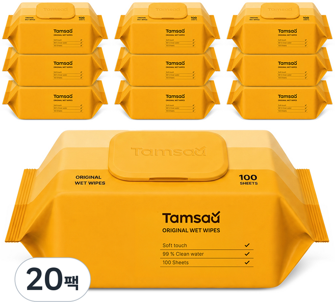탐사 오리지널 물티슈, 20개, 100매, 50g
