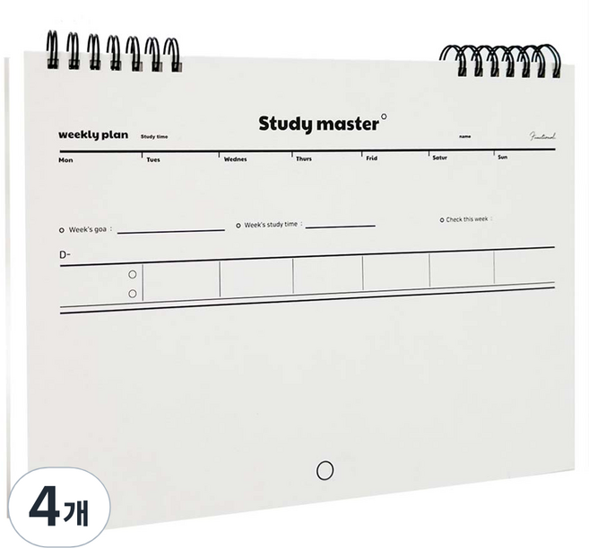 뮤니드 It spring 와이드 위클리 스터디 플래너, 화이트, 4개