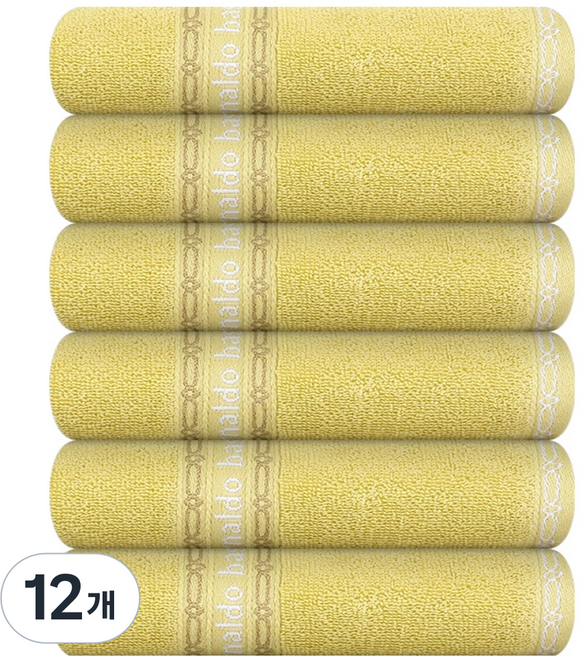 arnaldo bassini 鏈條洗臉毛巾 140g 20支棉紗, 黃色, 12個