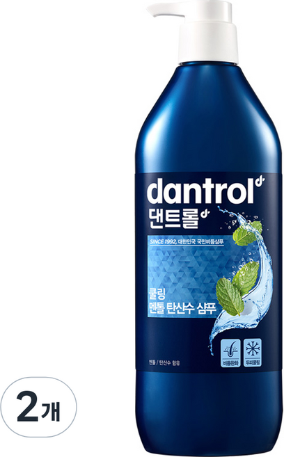 댄트롤 쿨링 멘톨 탄산수 샴푸, 820ml, 2개