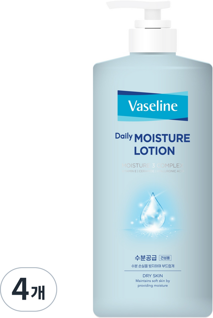 애경바세린 데일리 모이스처 바디로션, 1L, 4개