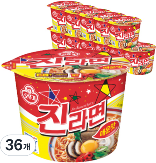 오뚜기 진라면 매운맛 용기 110g, 36개
