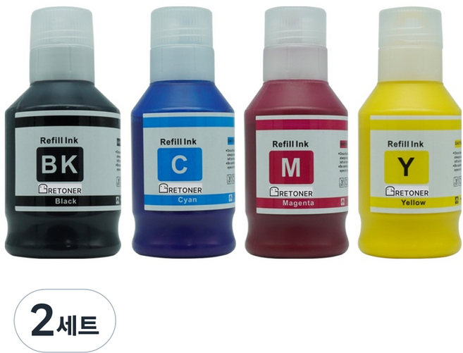 캐논 GI-96 호환 무한 리필 호환 잉크 4종 세트, 검정, 파랑, 빨강, 노랑, 2세트