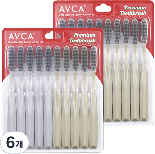 아브카 딥클린 대왕 칫솔, 10개입, 6개