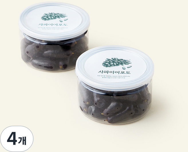 바로먹는 사파이어포도, 200g, 4개
