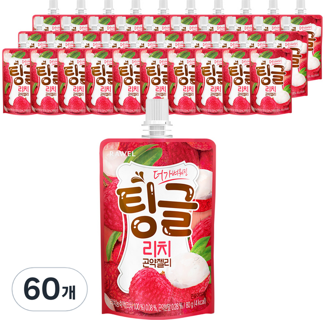 RAWEL 低卡蒟蒻果凍飲 荔枝口味, 80g, 60個