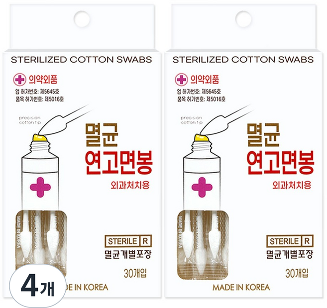 멸균 연고 면봉, 30개입, 4개