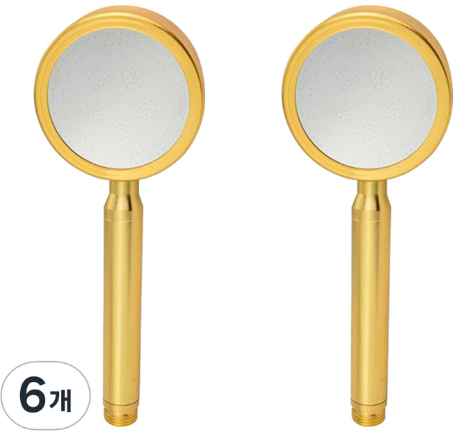 제이스홈 알루미늄 샤워기헤드 JSH007, 6개, 퓨어골드