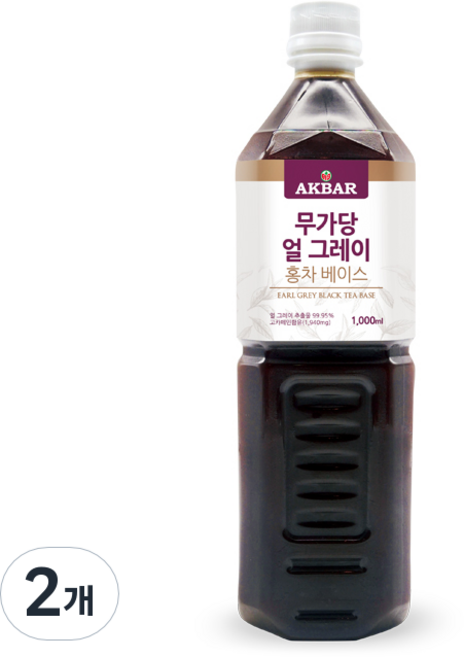 아크바 무가당 얼그레이 홍차 베이스, 1L, 2개