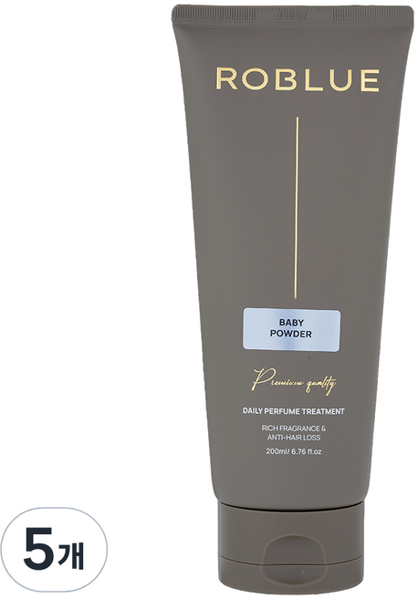 로블루 두피강화 탈모완화 헤어팩 트리트먼트 베이비파우더향, 5개, 200ml