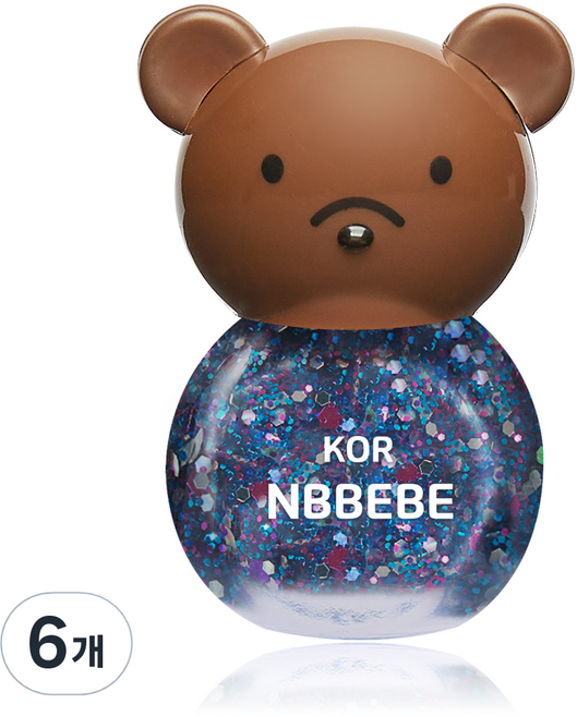 Nbbebe 兒童用指甲油, 閃亮海洋色, 6瓶