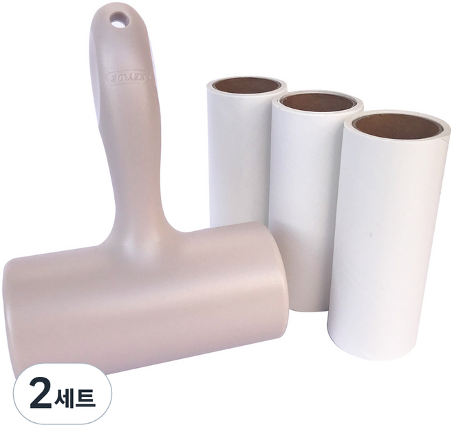 퍼닉 유니크 사선테이프 롤 클리너 T자형 베이지 + 리필 4p 세트, 2세트