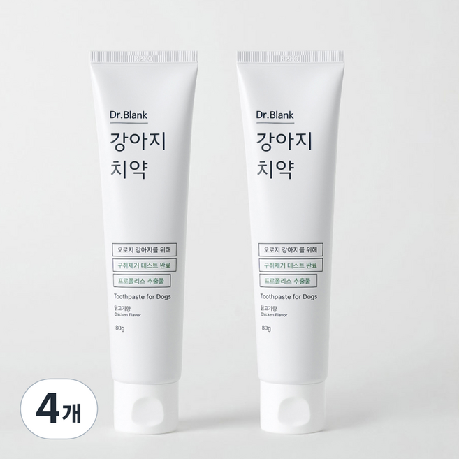 닥터블랭크 강아지 바르는 치약 닭고기맛, 80g, 4개