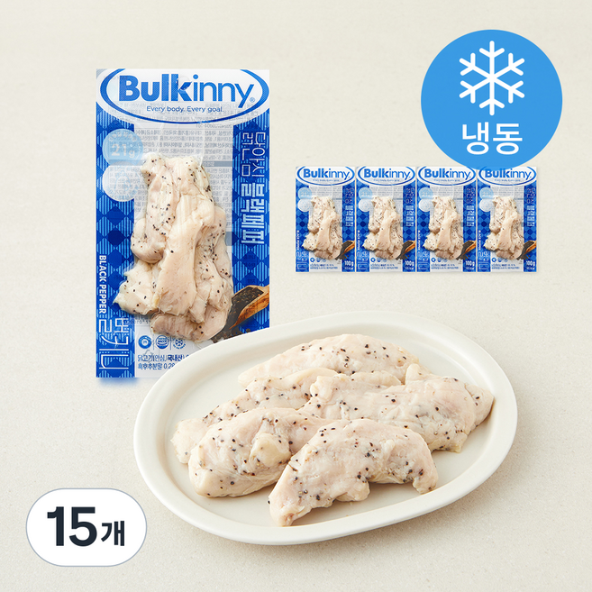 벌키니 닭 안심 블랙페퍼 (냉동), 100g, 15개, 1개입