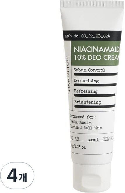 더마팩토리 나이아신아마이드 10% 데오크림, 50g, 4개 - 쿠팡