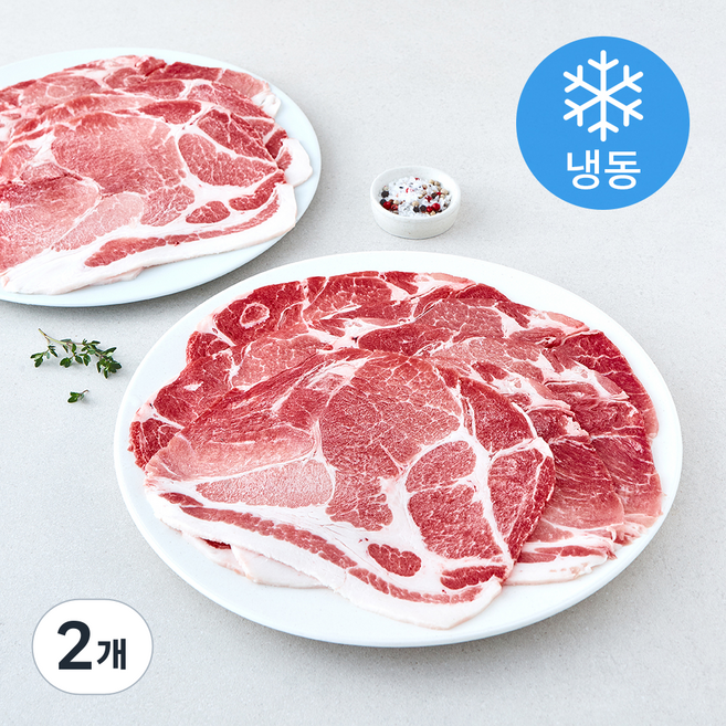 미국산 돼지 목전지 제육볶음용 3mm (냉동), 2개, 1kg