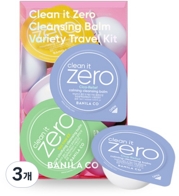 BANILA CO 芭妮蘭 Clean It Zero 卸妝膏綜合旅行組 16p, 3個, 48ml