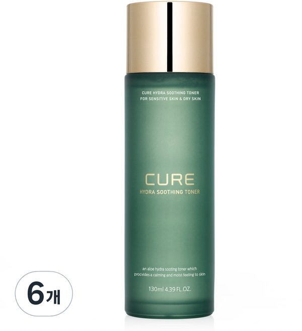 김정문알로에 큐어 하이드라 수딩 토너, 130ml, 6개