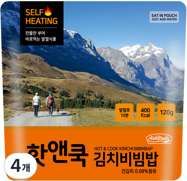 이지밥 핫앤쿡 김치비빔밥, 120g, 4개