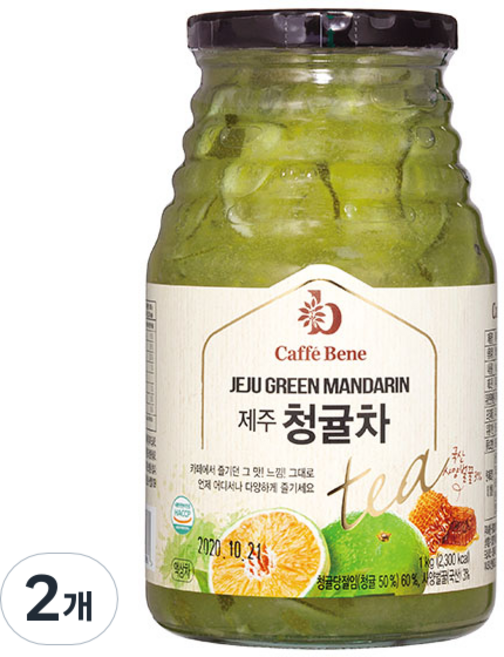 카페베네 과일청 청귤차, 480g, 2개