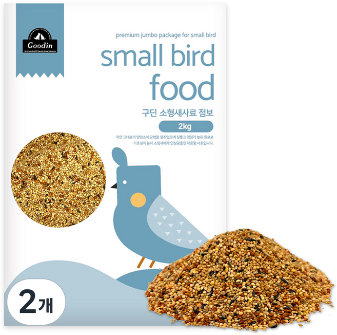 구딘 소형 새 사료 점보, 2kg, 2개