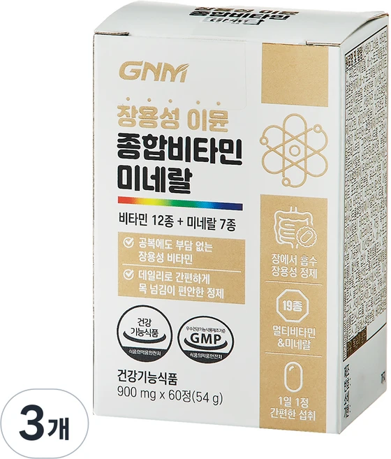 자연의품격 장용성 이뮨 멀티 종합비타민 미네랄 54g, 60정, 3개 - 쿠팡