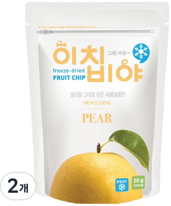 이치비야 동결건조 과일칩 배, 20g, 2개