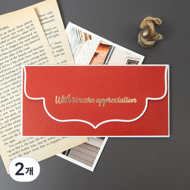 Good given 高級零用錢信封 Flair 10入 貼紙 12入, 紅色, 2個