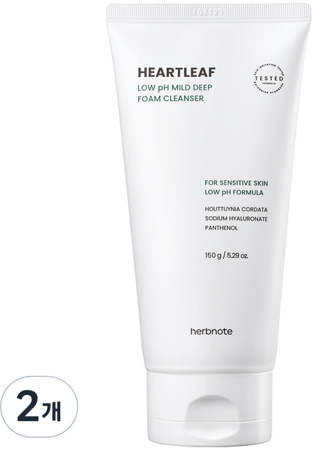 허브노트 어성초 약산성 마일드 딥 폼 클렌저, 150g, 2개