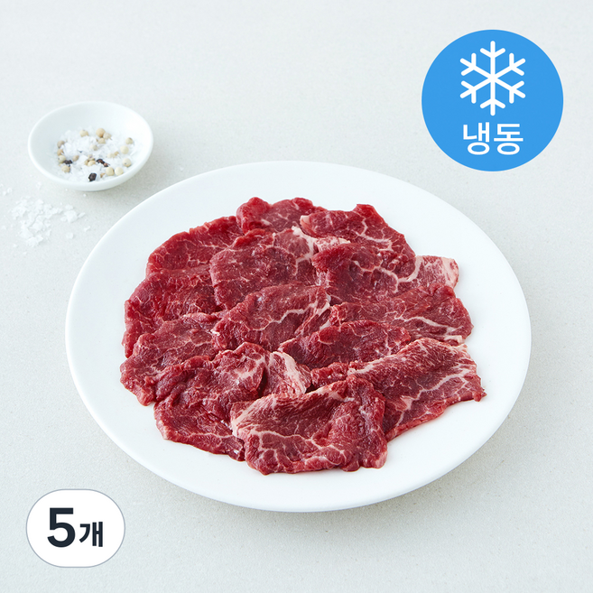 건화한우다 한우 안심 슬라이스 2등급 구이용 (냉동), 5개, 200g