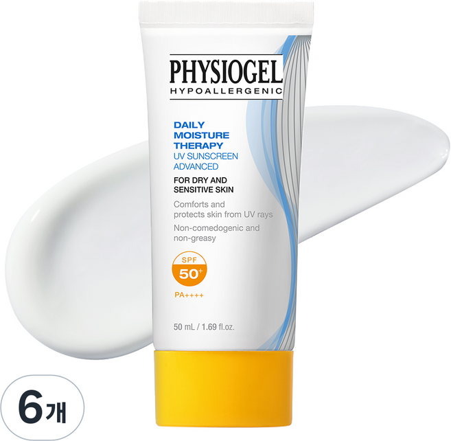피지오겔 DMT UV 어드밴스드 썬스크린 SPF50+ PA++++, 50ml, 6개