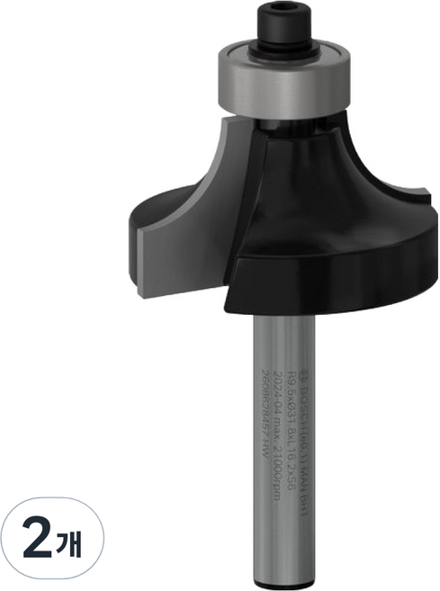 BOSCH 博世 路達修邊機圓角刀頭 9.5 x 31.8 x 16.2 x 6 mm 2608628457, 2個