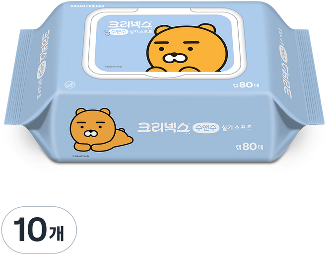 크리넥스 수앤수 카카오 라이언 물티슈 캡형, 10개