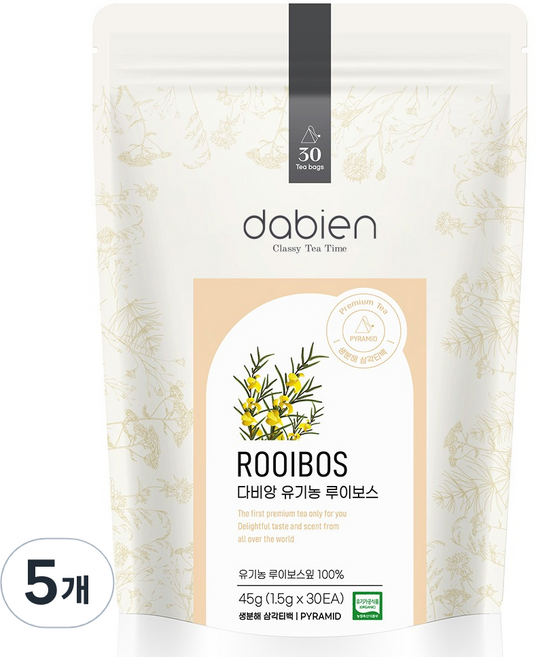 다비앙 유기농 루이보스 티백, 1.5g, 30개입, 5개
