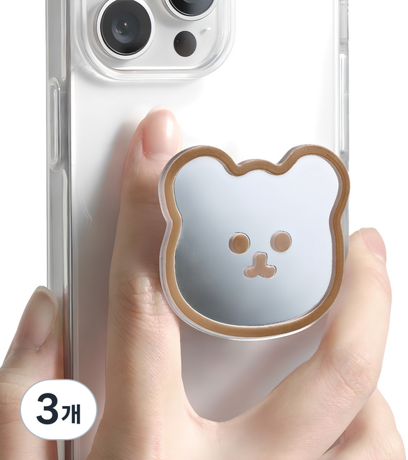 누아트 미러 그립 스마트톡, 곰돌이브라운, 3개