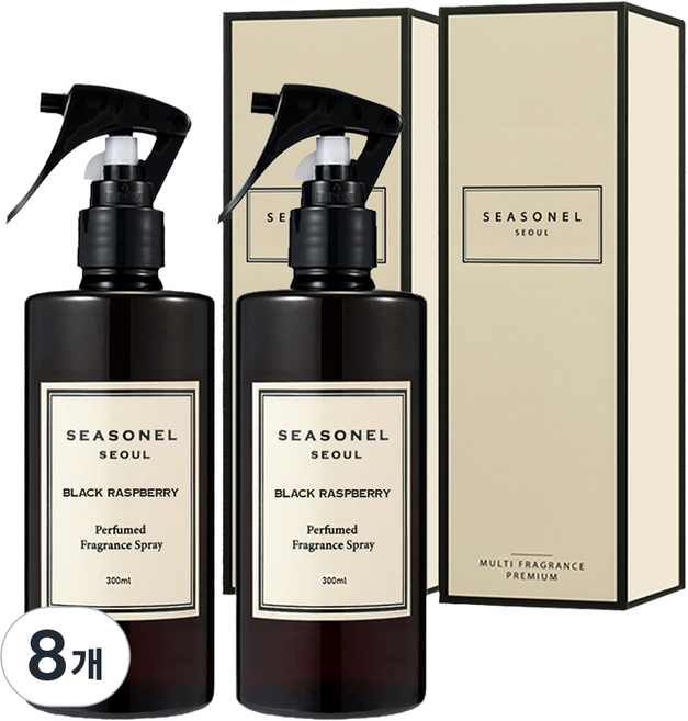 시즈넬 대용량 퍼퓸 멀티 스프레이 블랙 라즈베리 향, 8개, 300ml