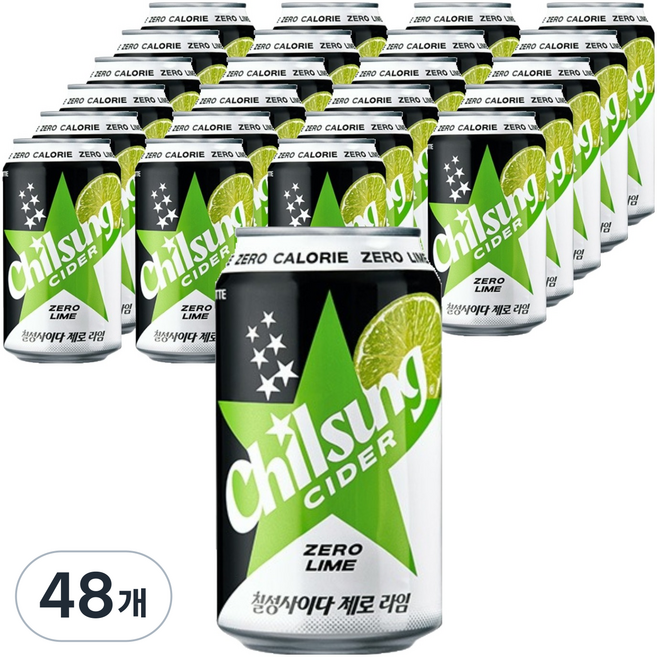 칠성사이다 제로 라임, 355ml, 48개