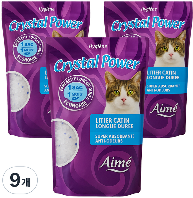 AIME 고양이 Crystal Power 실리카 모래, 1.5kg, 9개, 무향
