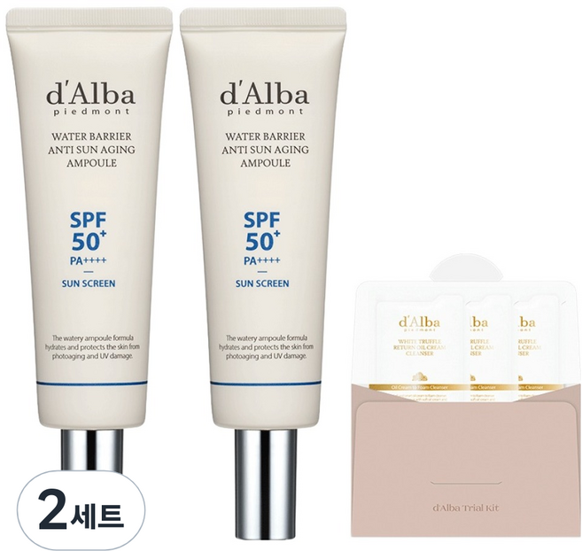 달바 워터 베리어 안티 선 에이징 앰플 50ml x 2p + 세럼 클렌저 3ml x 3p 세트, 2세트