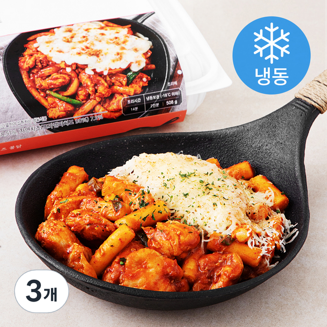 바른식 눈꽃치즈 불닭 2인분 (냉동), 508g, 3개