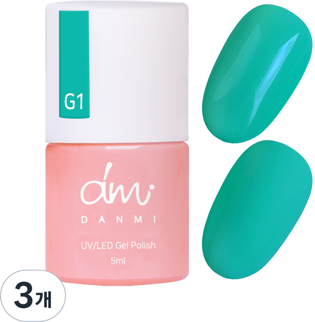 단미 컬러 젤네일, G1 민트맛마카롱, 5ml, 3개