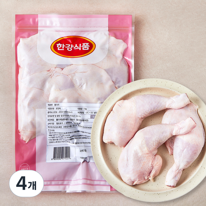 한강식품 닭 통다리 장각 (냉장), 4개, 1kg