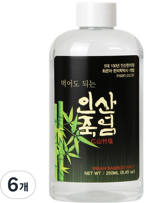 인산죽염 먹어도 되는 죽염 액체, 6개, 250ml