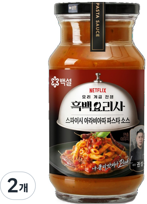 백설 나폴리맛피아 권성준셰프 스모키 스파이시 아라비아따 파스타소스, 600g, 2개